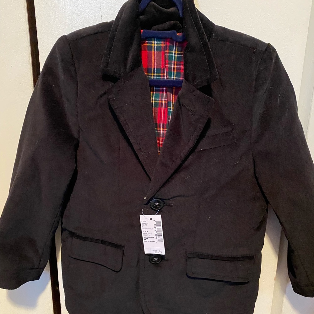 Boys 4T velvet black blazer